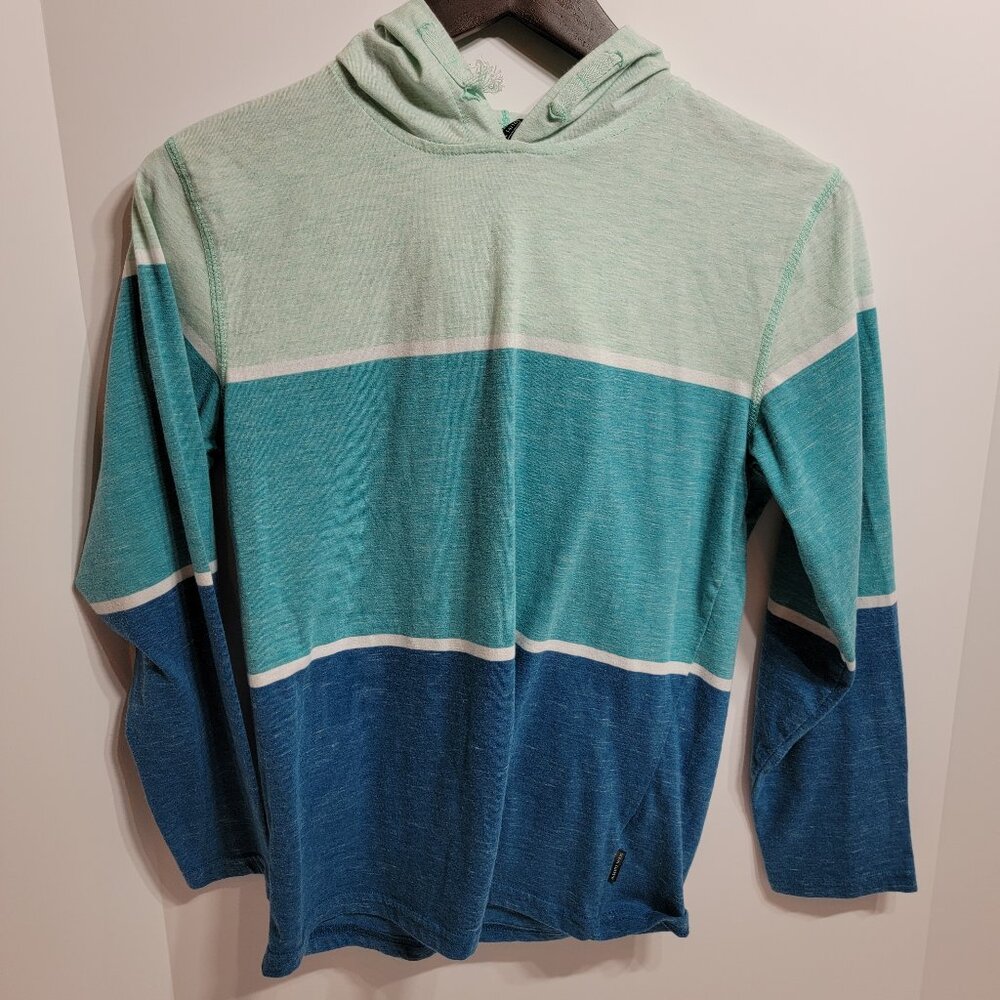 Ocean Current Blue Ombre Boys Long Sleeve Lightweight Hooded shirt